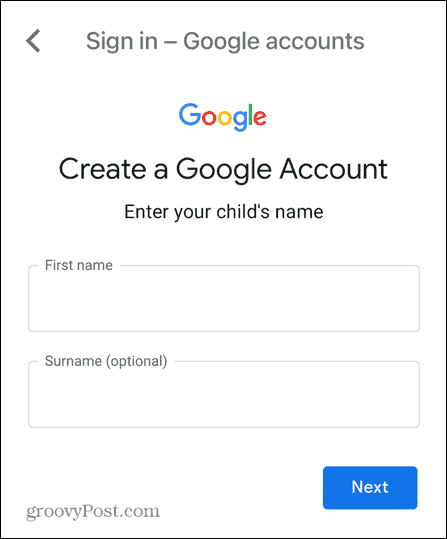 ime podrejenega računa gmail