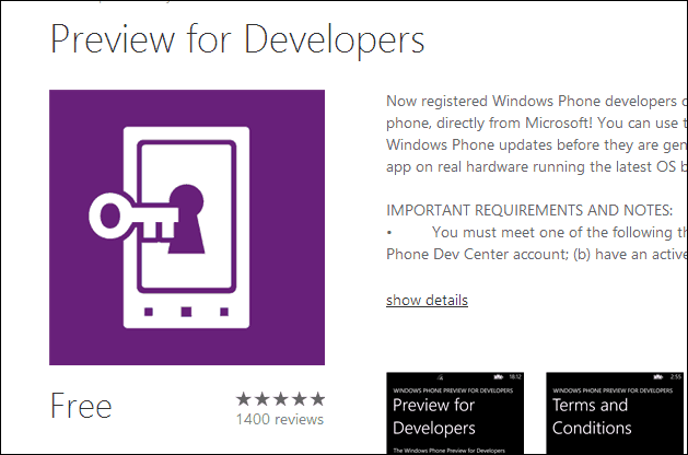 Kako zgodaj pridobiti posodobitve sistema Windows Phone 8.1 s predogledom za razvijalce