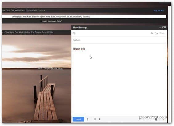 novo okno za sestavljanje gmaila