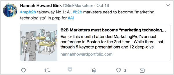 primer spletnega trženja blogging profs b2b marketing forum twitter