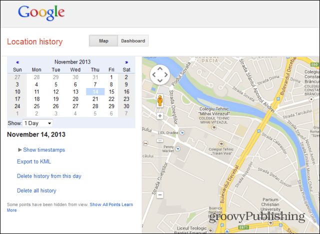 Google Zgodovina lokacij