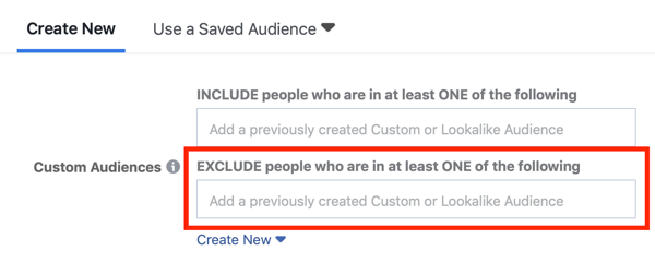 Facebook ciljanje oglasov brez občinstva po meri.