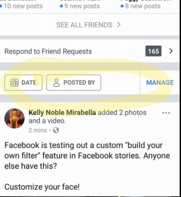 Zdi se, da Facebook uvaja enostaven način iskanja, filtriranja in upravljanja objav, ki ste jih ustvarili vi, vaši prijatelji ali vsi.
