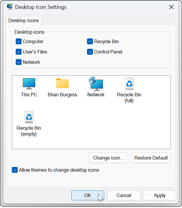obnovite ikone na namizju v sistemu Windows