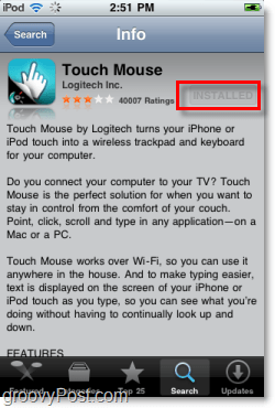 namestite miško logitech na dotik na iphone