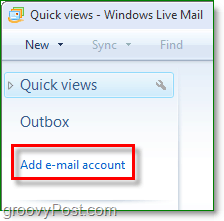 dodajte e-poštni račun v živo pošto Windows