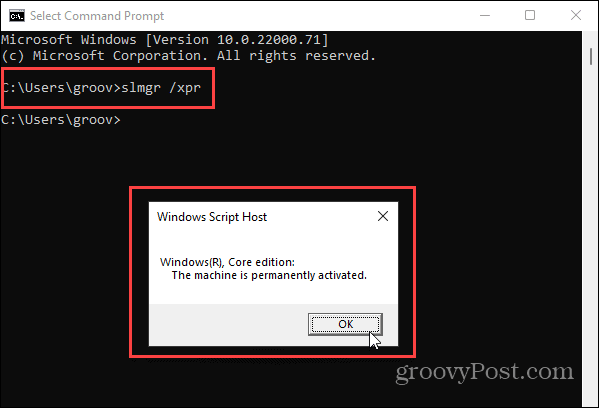 Ukazni poziv Windows 11 Activataion