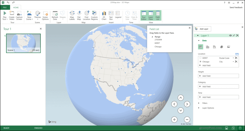 3D zemljevidi v Excelu