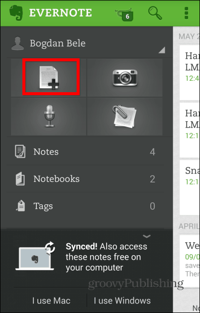 Evernote rokopis novo