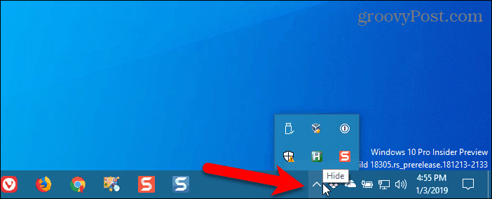 Preverite, ali je Chrome v sistemski vrstici Windows