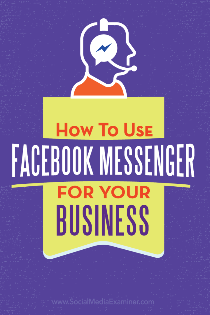facebook poslovna stran in facebook messenger