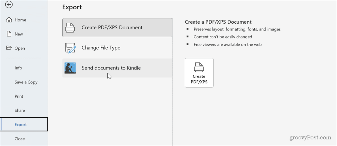 Kako poslati Wordove dokumente v Kindle iz sistema Windows 11