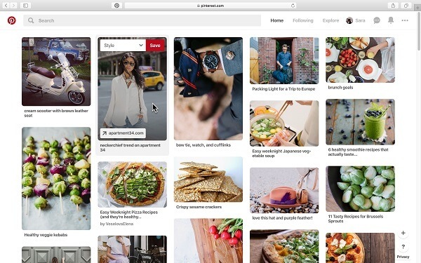 Pinterest je predstavil posodobitev, ki omogoča shranjevanje zatičev na ploščo z namiznega spleta z enim samim klikom, namesto da bi morali klikniti gumb Shrani in izbrati ploščo.