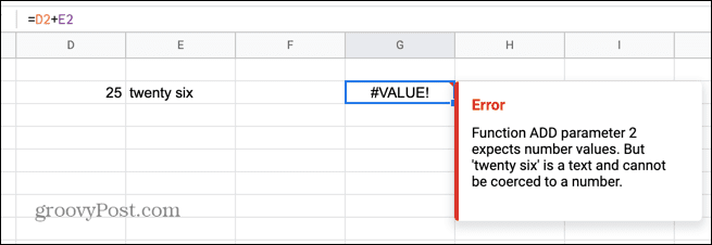 napaka vrednosti google sheets