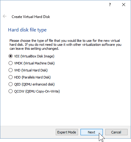 05 Določite vrsto trdega diska (namestitev sistema Windows 10)