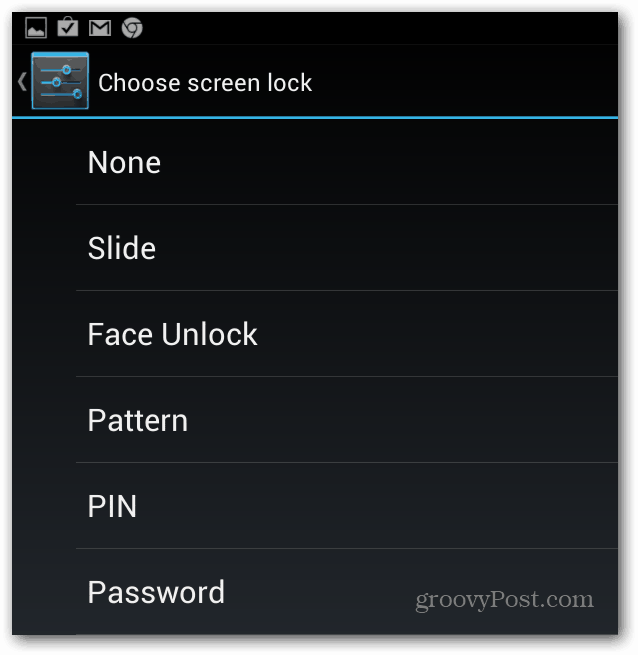 Izberite Lock Screen