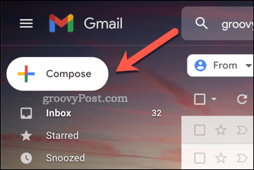 Gumb za novo sporočilo v Gmailu