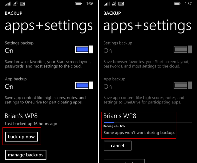 Windows Phone 8.1 Nasvet: Ročno varnostno kopiranje podatkov telefona