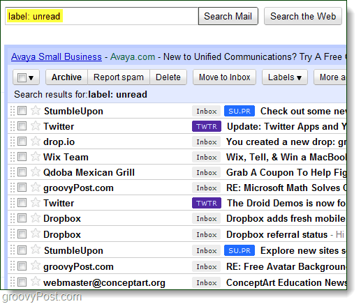 gmail e-pošta neprebrana e-pošta