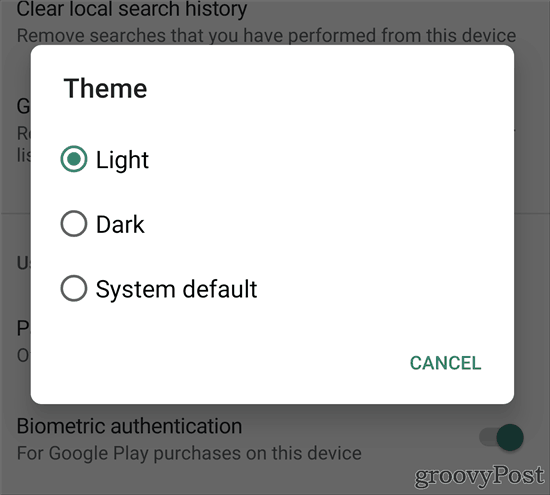 Google Play Store Temna svetlo temna