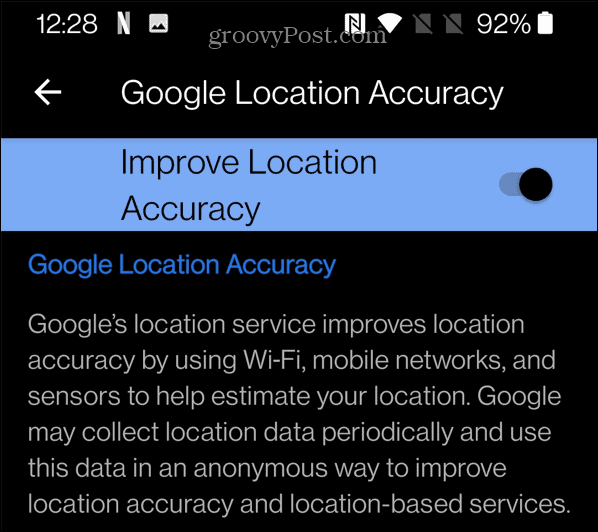 Googlova natančnost lokacije