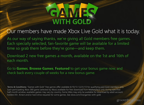 Xbox Live Games z zlatim pregledom