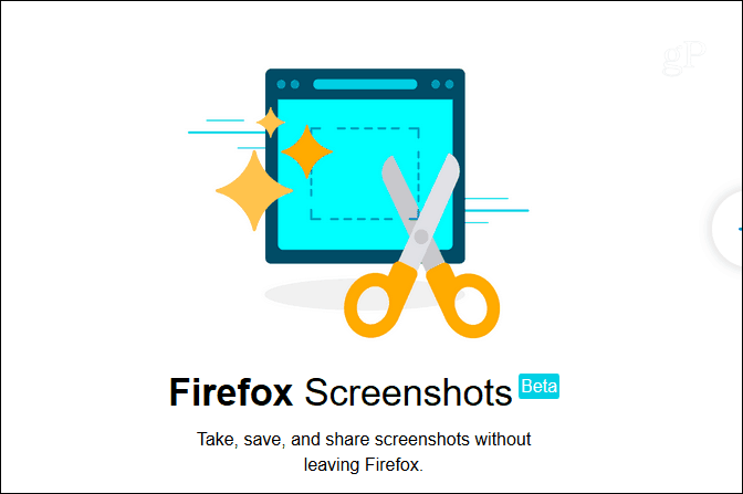 Firefox posnetki zaslona Beta