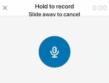 ikona mikrofona za snemanje zvočnega sporočila LinkedIn