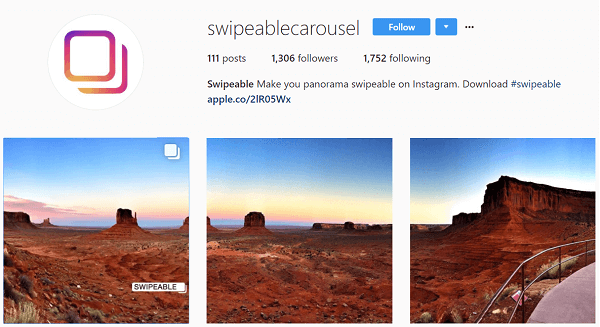 Swipeable pretvori panorame in 360-stopinjske fotografije v več-slikovne objave.