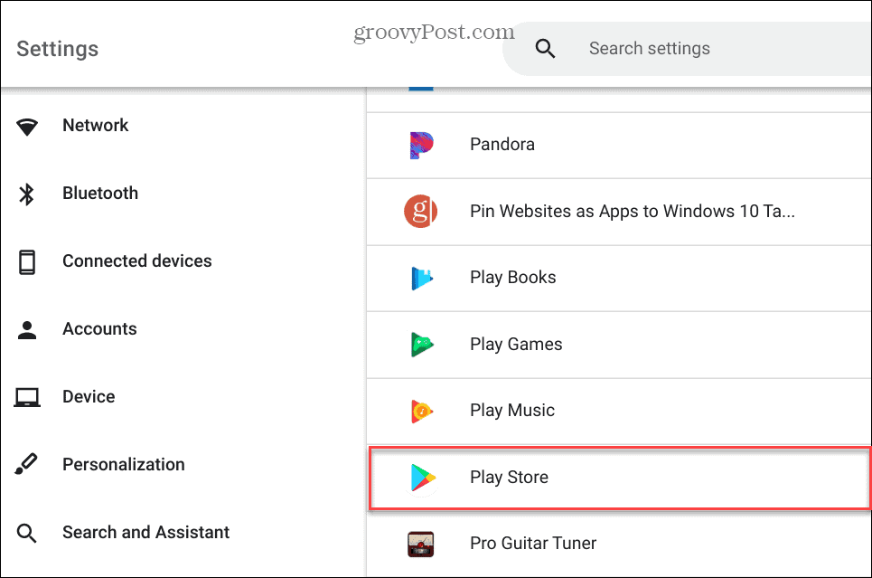 Google Play ne deluje v Chromebooku