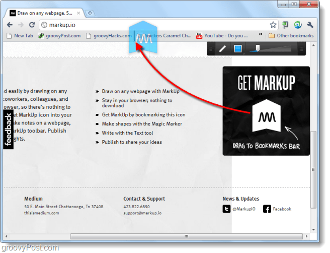 Spletne strani za zajem zaslona in jih narišite s pomočjo Markup.io