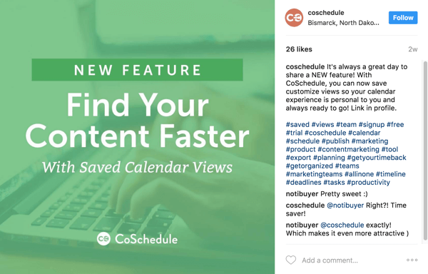 V naslovu usmerite uporabnike na povezavo do objave v spletnem dnevniku v vašem življenjepisu na Instagramu.