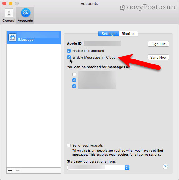 Omogočite sporočila v iCloud na vašem Macu