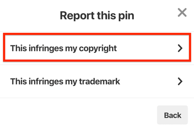 pinterest poročilo pin to krši moje avtorske pravice