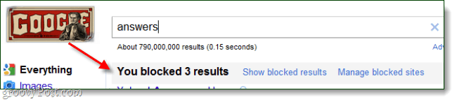 Googlovo iskanje 3 blokirani rezultati