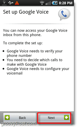 Prijava v Google Voice v Android Mobile