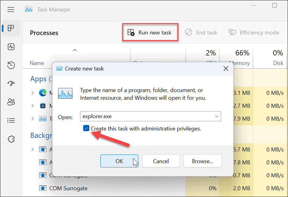 zaženite Windows 11 File Explorer kot skrbnik