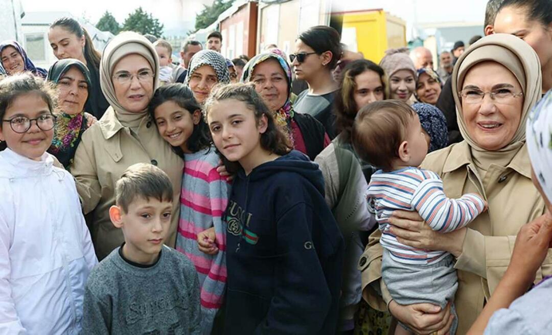 Emine Erdoğan se je srečala z žrtvami potresa v Hatayu