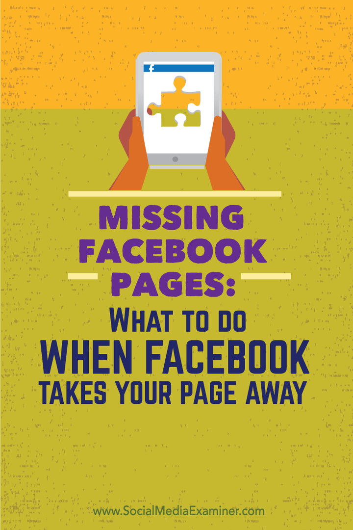 Manjkajoče Facebook strani: Kaj storiti, ko Facebook odpelje vašo stran: Izpraševalec socialnih medijev