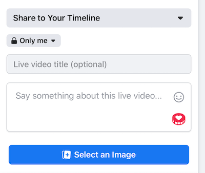 nastavite Facebook Live stream na nastavitev zasebnosti Only Me