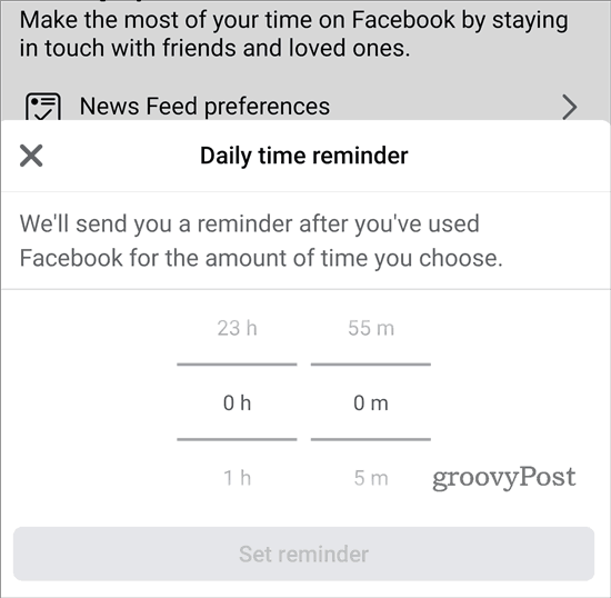 Tvoj čas na Facebooku nastavi opomnik
