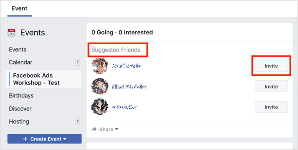 Facebook bo ljudem predlagal, naj povabijo vaše prijatelje, ki jim je gostiteljska stran všeč tudi kot prva možnost.