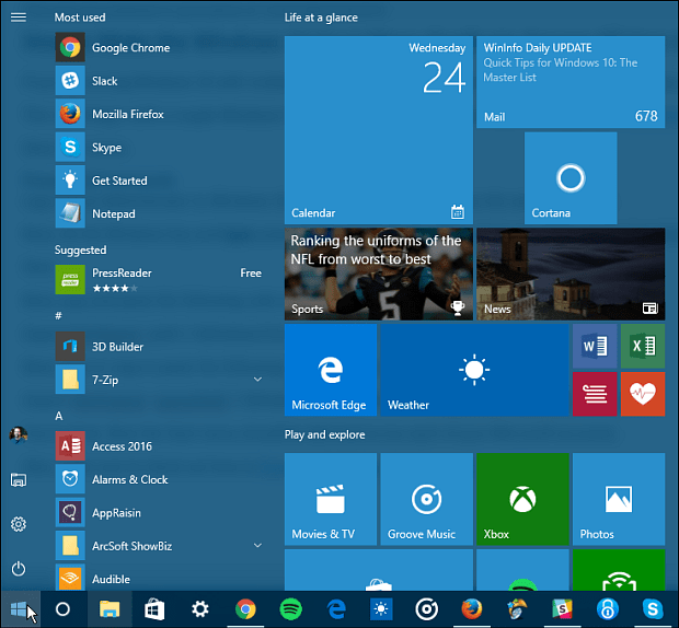 Kako narediti podvojni meni Windows 10 med vsemi uporabniškimi računi