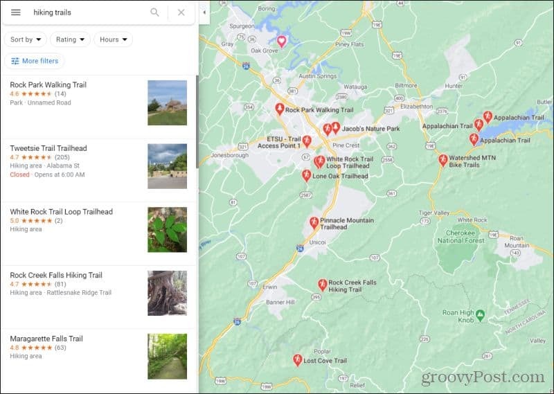 google maps pohodniške poti