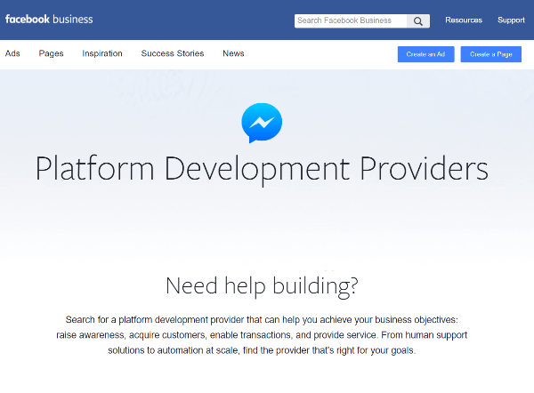 Facebook-ov novi imenik ponudnikov za razvoj platforme je vir za podjetja, da najdejo ponudnike, ki so specializirani za ustvarjanje izkušenj v programu Messenger.