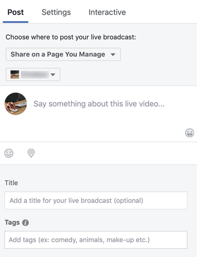 Kako uporabljati Facebook Live v svojem marketingu, 3. korak.