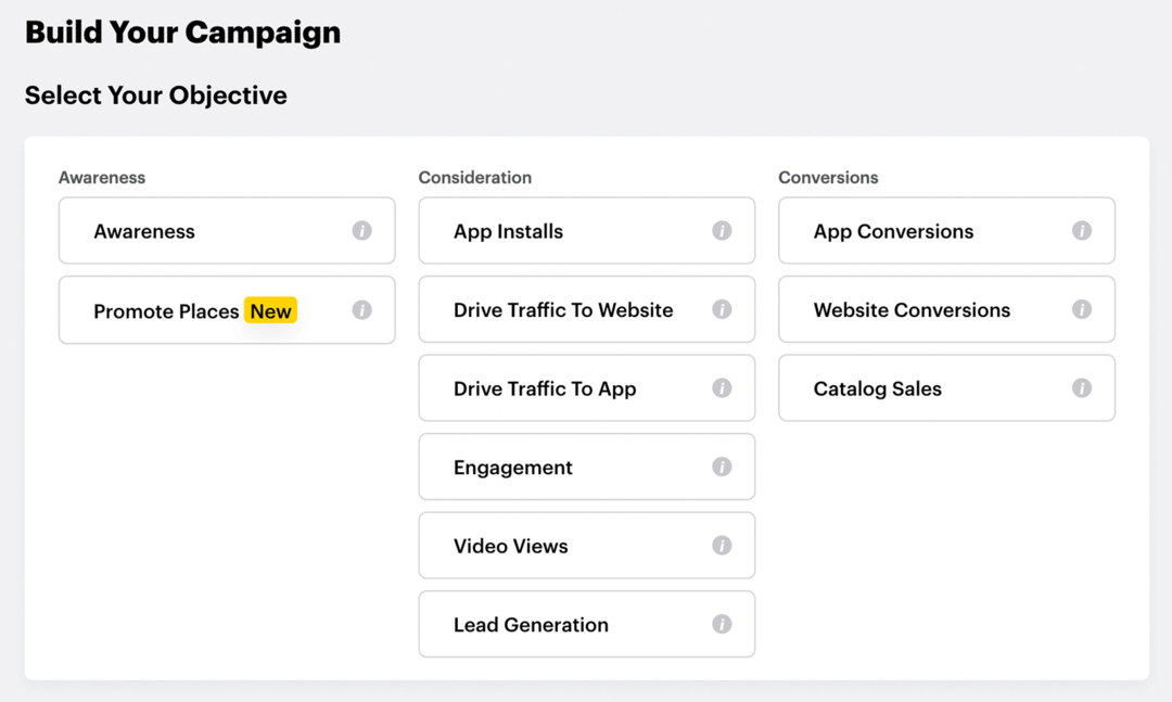 izberite cilj za akcijo Snapchat Instant Create