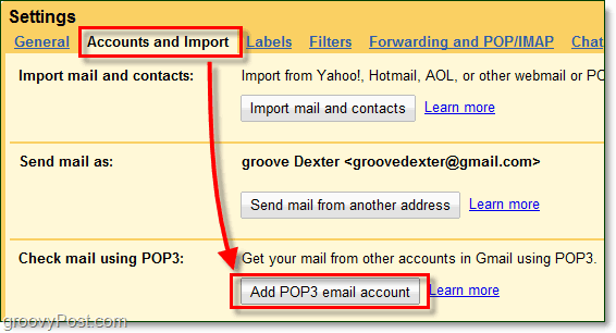 uvozite zunanjo e-pošto tretjih oseb v gmail brez posredovanja