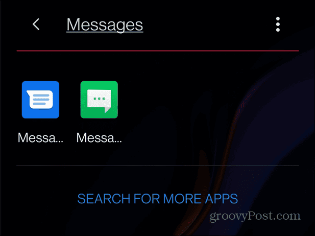 odpri aplikacijo za sporočila