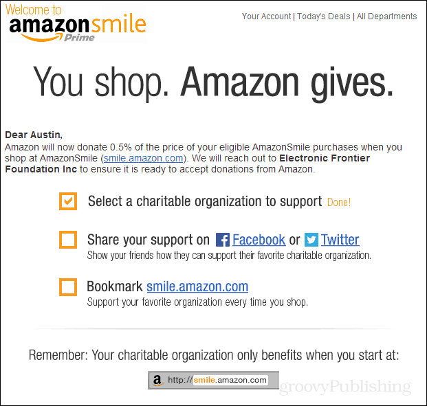 Amazon nasmeh potrditev e-pošte